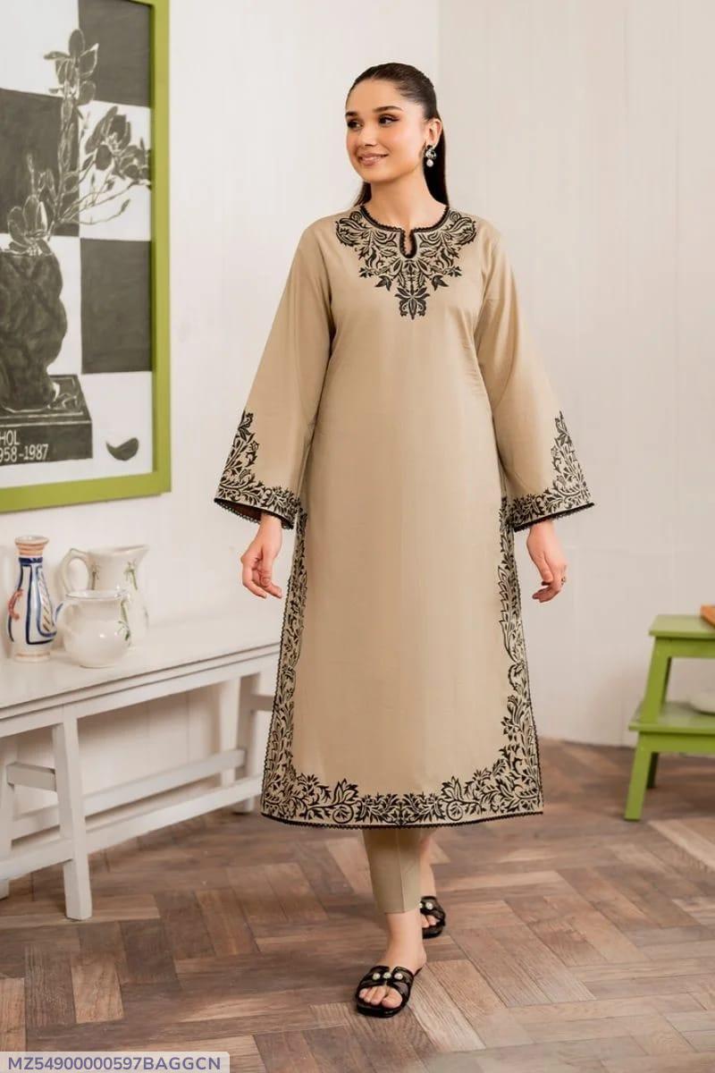 2 Pcs Women's Unstitched Digital Print Suit