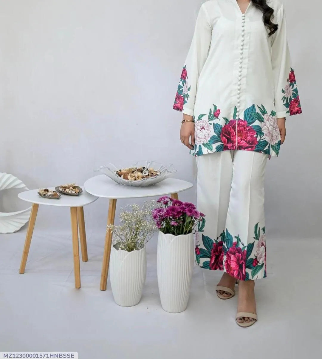 3 Pcs Women's Unstitched Digital Print Suit