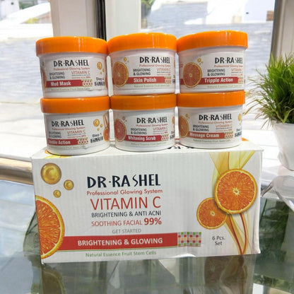 Whitening Facial Kit: 6 Pcs Brightening & Hydrating Treatment for All Skin Types