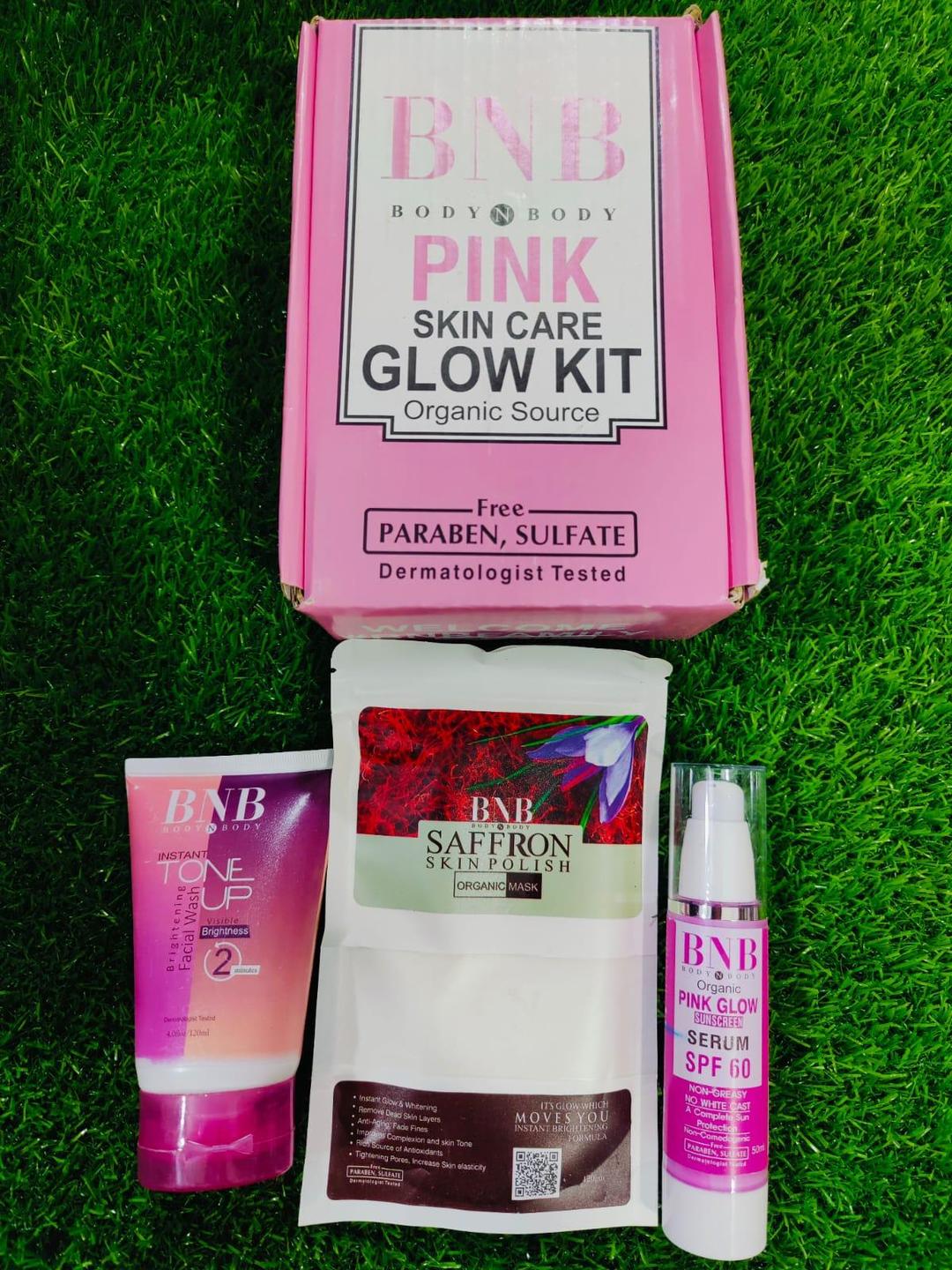 Pink Glow Facial Kit - Nourishing Saffron Mask & SPF Combo for All Skin Types