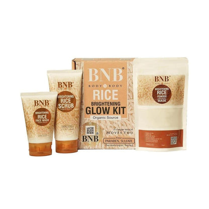 Bnb Skin Brightening Rice Facial Kit - Whitening and Exfoliating Set