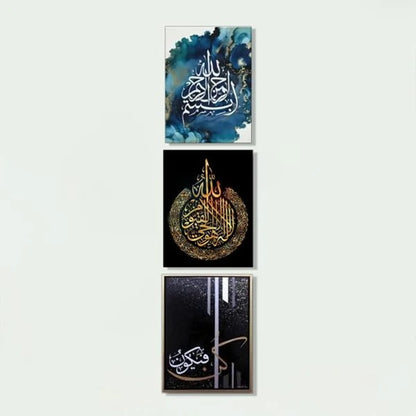Decoration Home Decoration Item 9 Pcs Islamic Frame Board Wall Decor Photo On Wall Photo Tile Canvas Art Decor For Home Easy Set Up With Both Side Tape