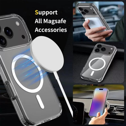 Magsafe Wireless Charge Magnetic Case for IPhone  17Pro Max Shockproof Transparent Shell PC Clear Cover for IPhone17