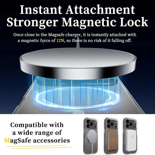 Magsafe Wireless Charge Magnetic Case for IPhone  17Pro Max Shockproof Transparent Shell PC Clear Cover for IPhone17