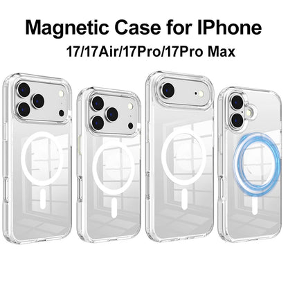 Magsafe Wireless Charge Magnetic Case for IPhone  17Pro Max Shockproof Transparent Shell PC Clear Cover for IPhone17